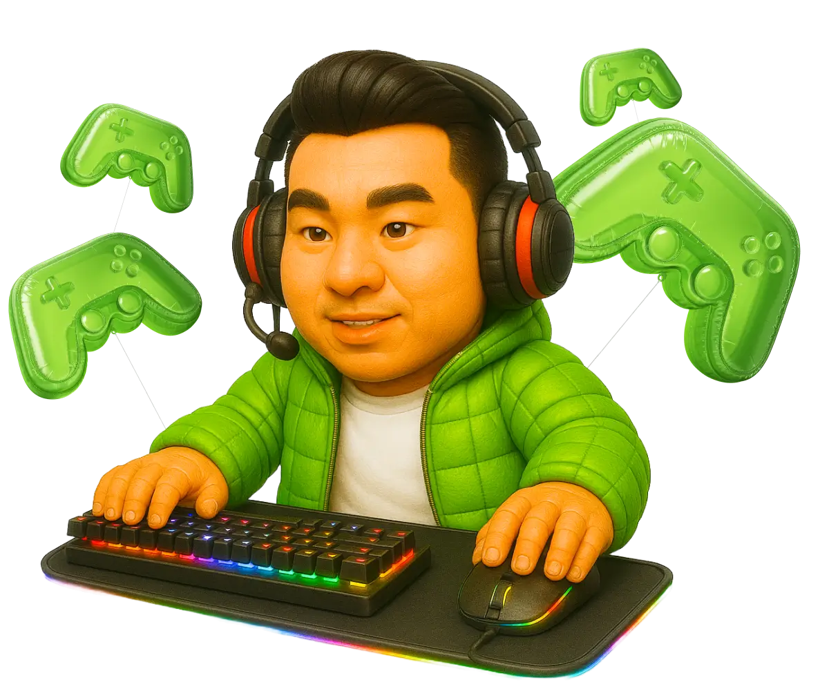 Ilustração representando um gamer ao estilo Nio